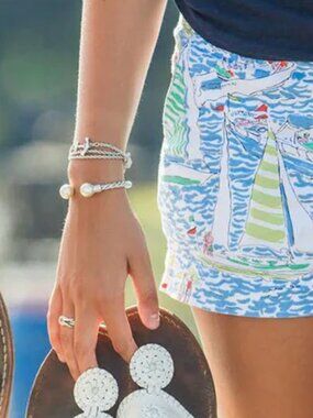KJP Brass Rope Cuff Pearl bracelet